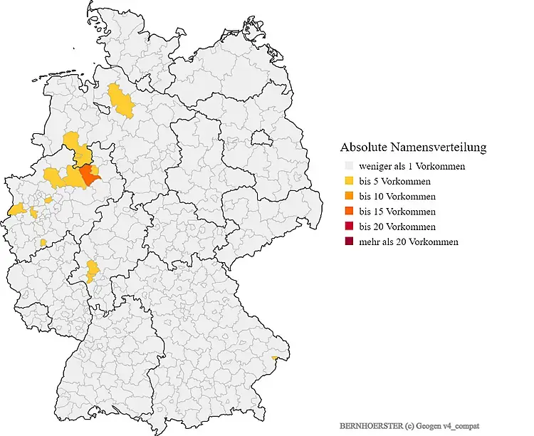 Verteilung Nachname Bernhörster