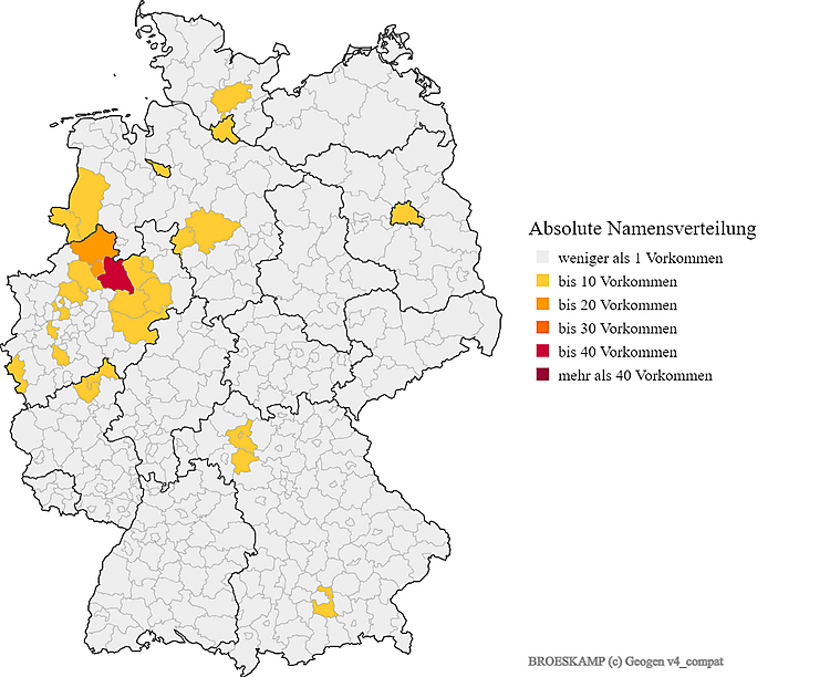 Verteilung Nachname Bröskamp in Deutschland