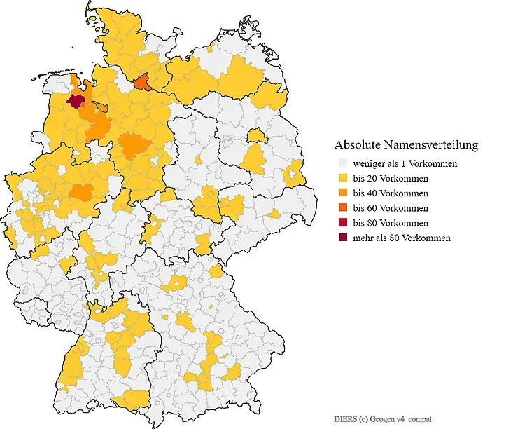 Verteilung Nachname Diers