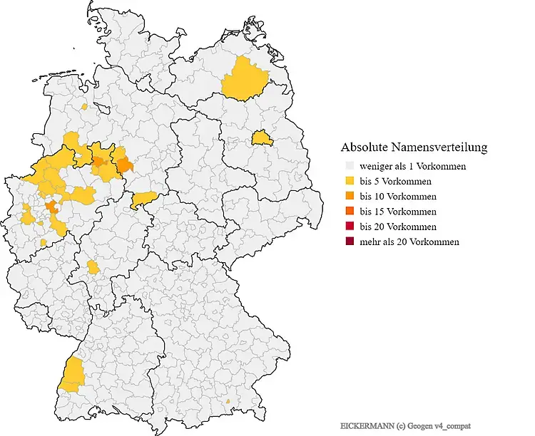 Verteiling Familienname Eickermann