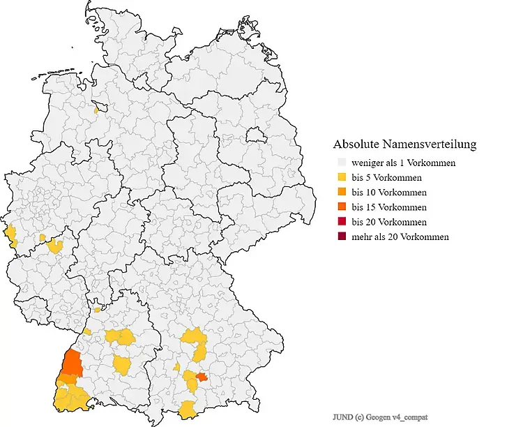 Nachname Jund Verteilung