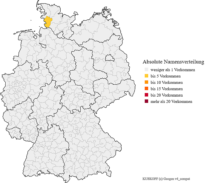 Nachname Kuskopf Karte Verteilung in Deutschland