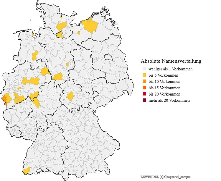 Nachname Lewendel Verteilung