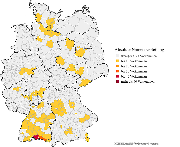 Karte Verteilung Niedermann Soder Deutschland