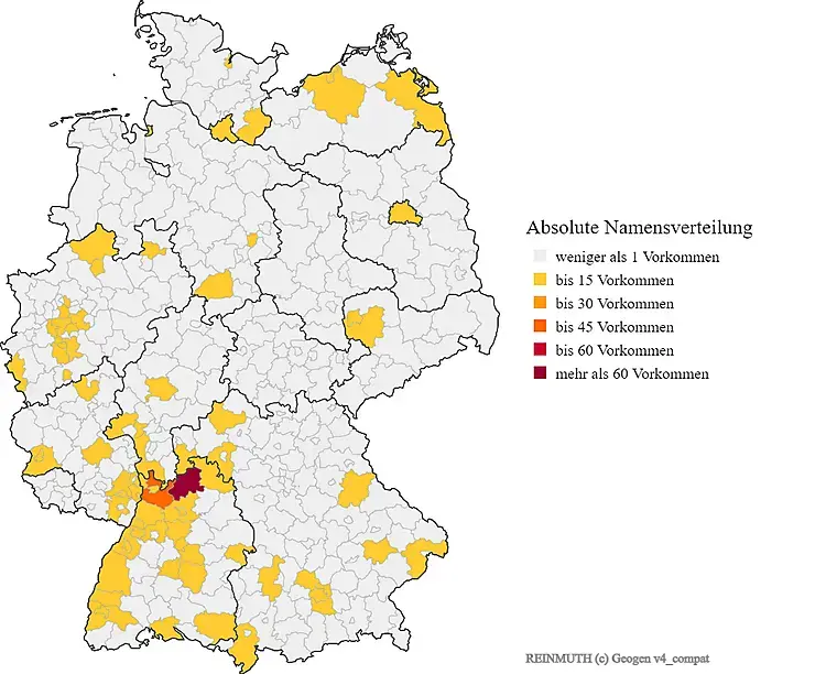 Nachname Reinmuth Verteilung