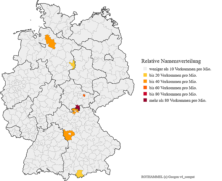 Verteilung Nachname Rothammel in Deutschland