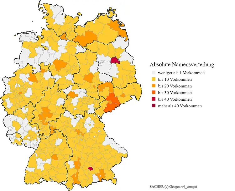 Nachname Sacher Verteilung