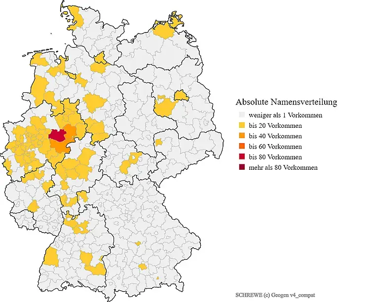 Nachname Schrewe Verteilung