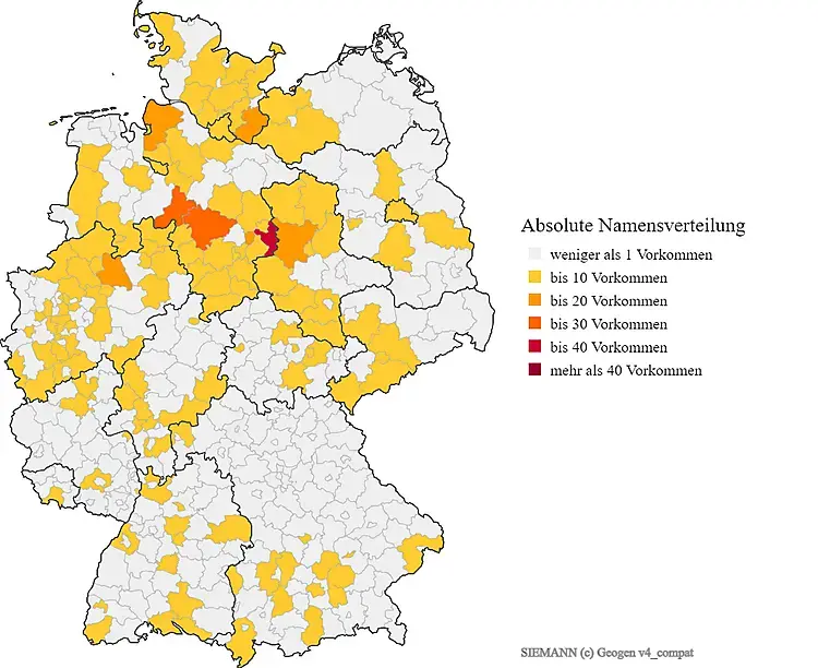 Verteilung Nachname Siemann