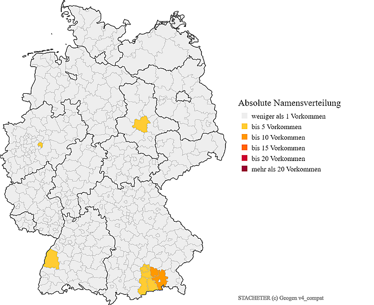 Nachname Stacheter Karte Verteilung in Deutschland