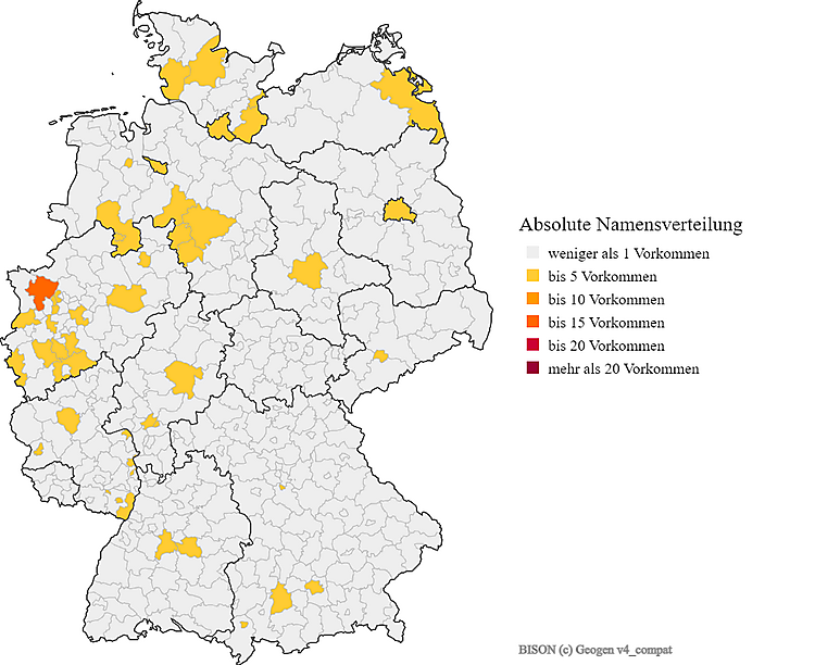 Nachname Bison Verteilung Deutschland Karte