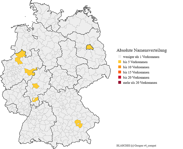Nachname Blaschei Karte Verteilung in Deutschland