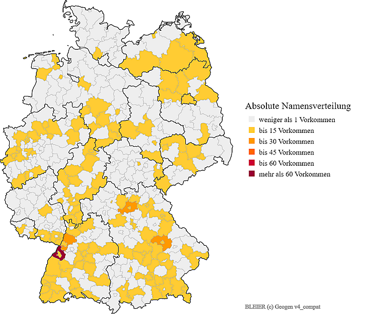Nachname Bleier Karte Verteilung in Deutschland