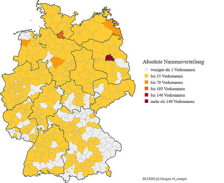Karte Verteilung Nachname Bluhm in Deutschland