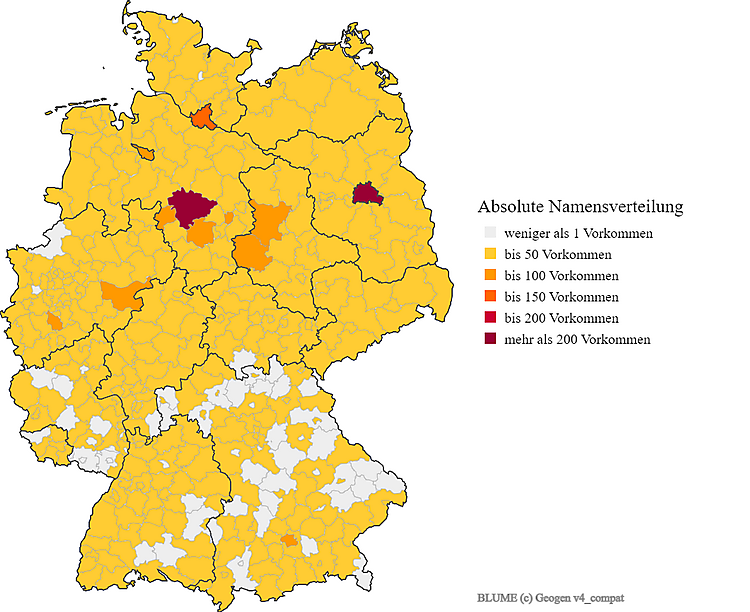 Karte Nachname BLUME Verteilung in Deutschland