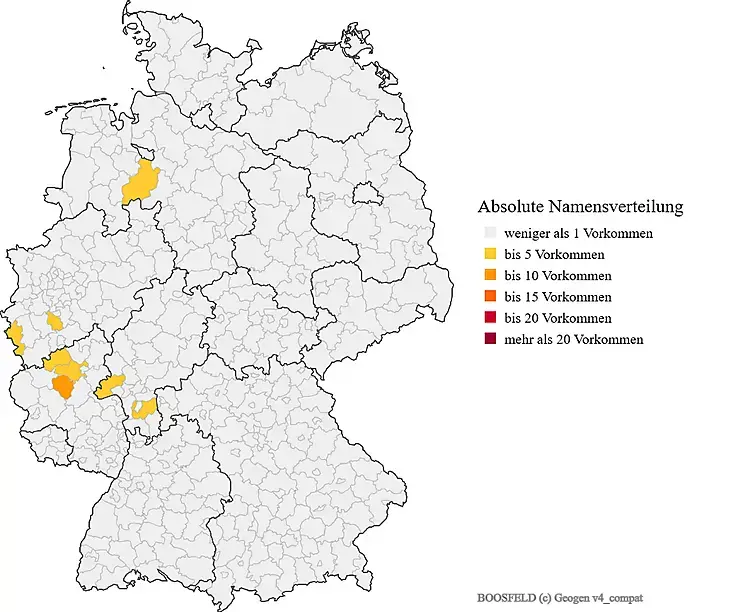 Karte zur Verteilung Nachname Boosfeld in Deutschland