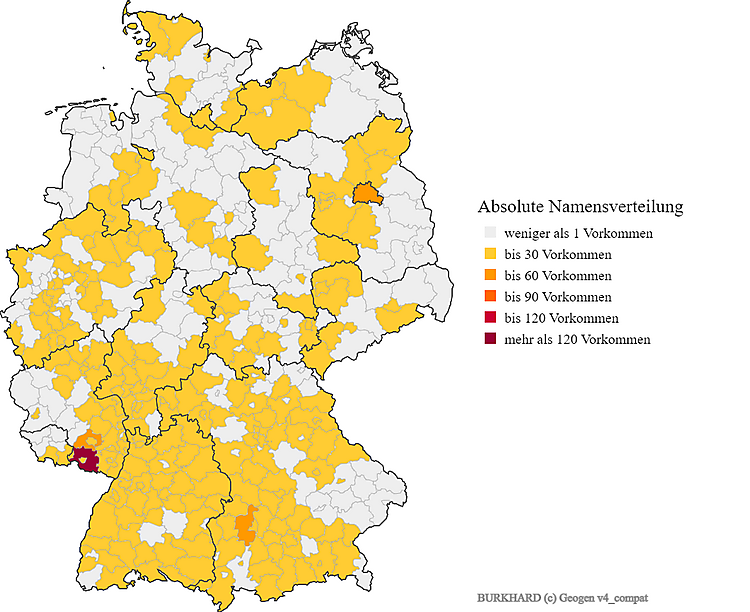 Nachname BURKHARD Verteilung in Deutschland