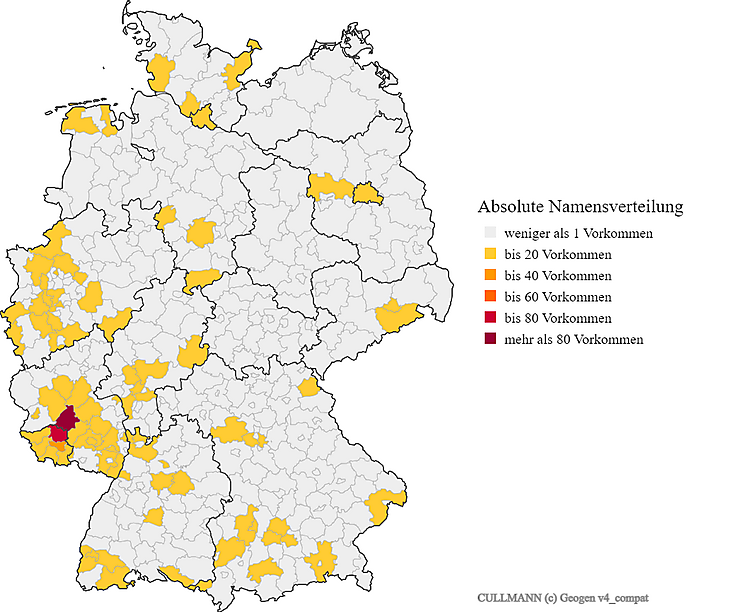 Nachname Cullmann Karte Verteilung in Deutschland