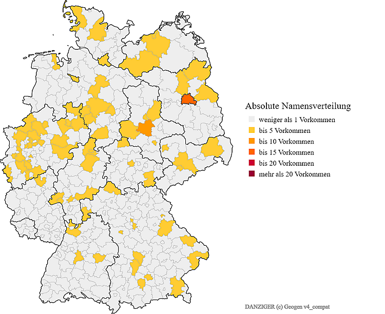 Nachname Danziger Verteilung in Deutschland