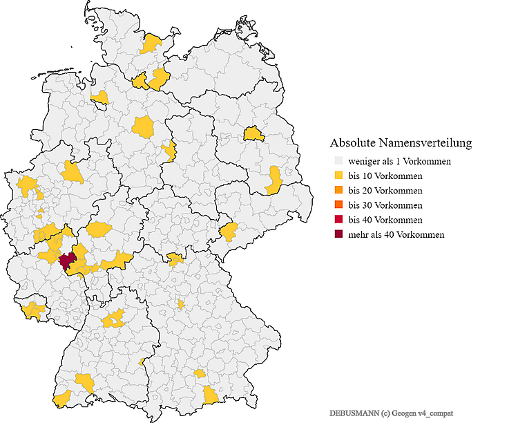 Nachname Debusmann Karte Verteilung in Deutschland