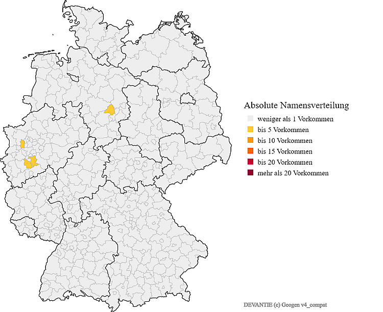 Karte Verteilung Devantie in Deutschland