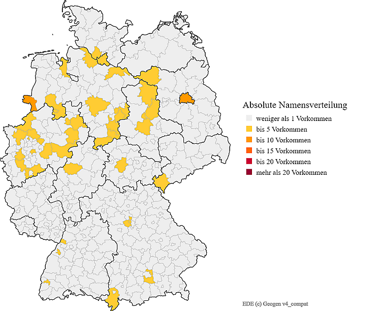 Nachname Ede Karte Verteilung in Deutschland