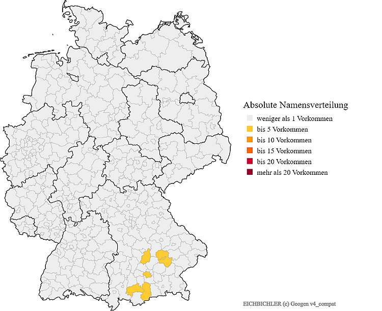 Karte Verteilung Eichbichler in Deutschland