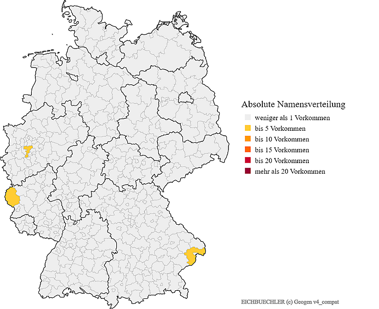 Nachname Eichbüchler Karte Verteilung in Deutschland