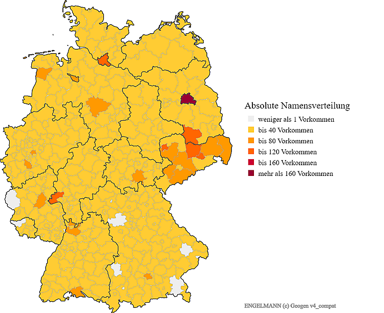 Nachname Engelmann Karte Verteilung in Deutschland