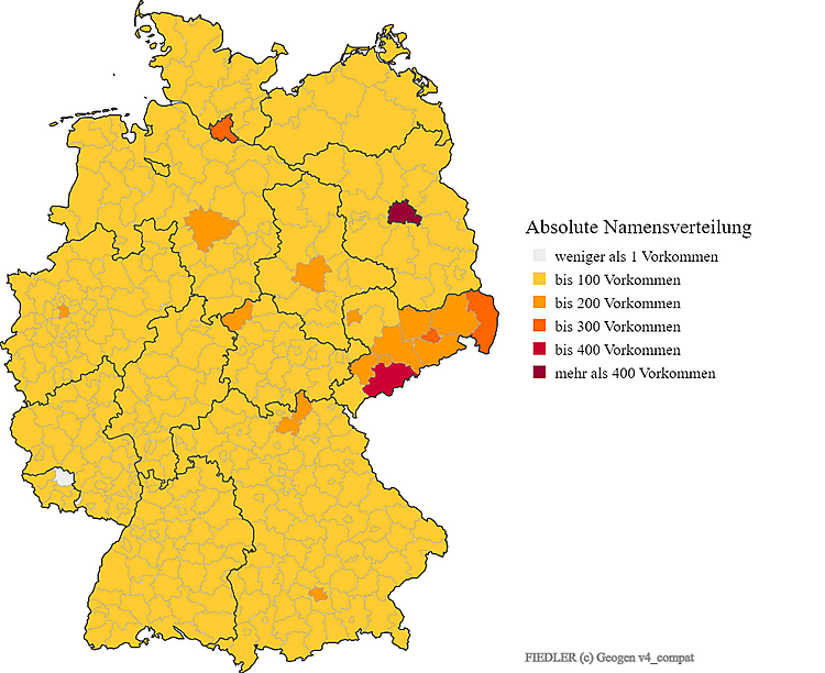 FN Fiedler, Karte zur Verteilung in Deutschland