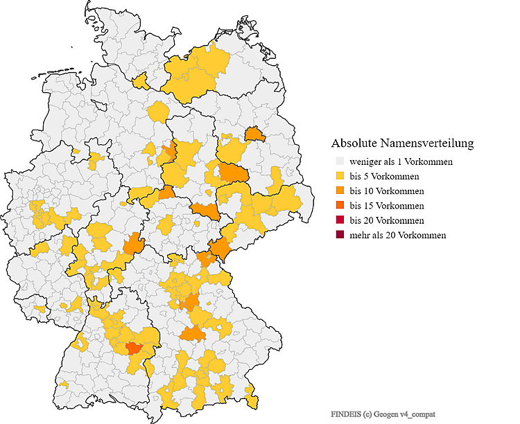 Karte Verteilung Findeis in Deutschland