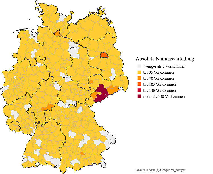 Nachname Glöckner Verteilung in Deutschland