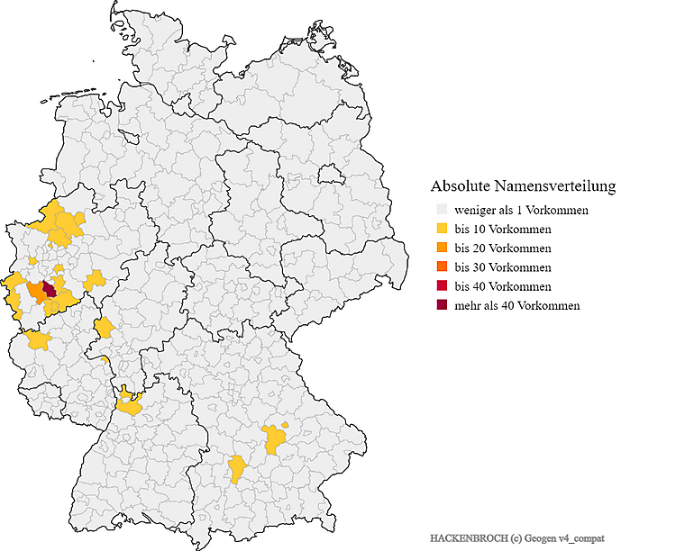 Nachname Hackenbroch Verteilung Deutschland