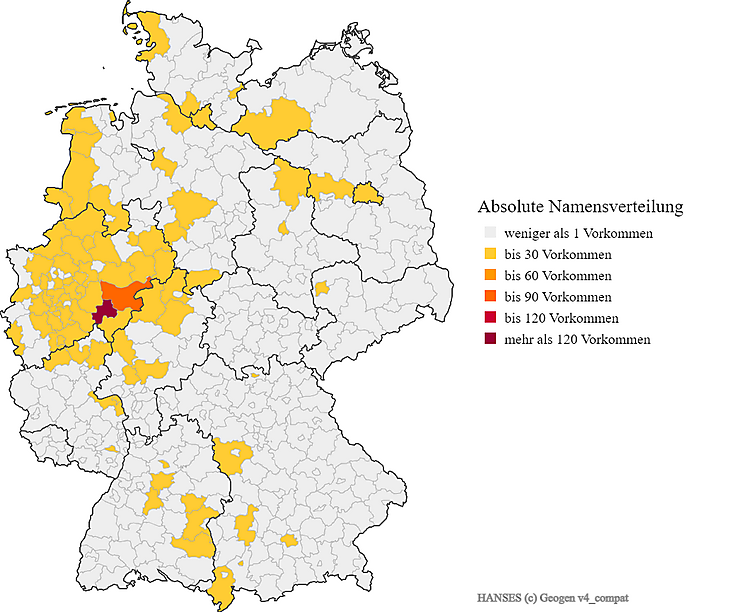 Karte Verteilung Hanses in Deutschland