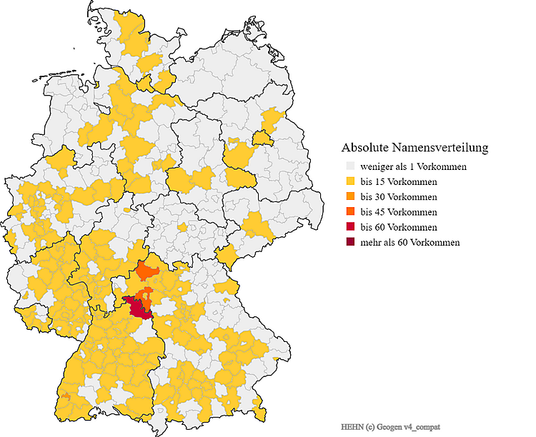 Verteilung Nachname Hehn in Deutschland
