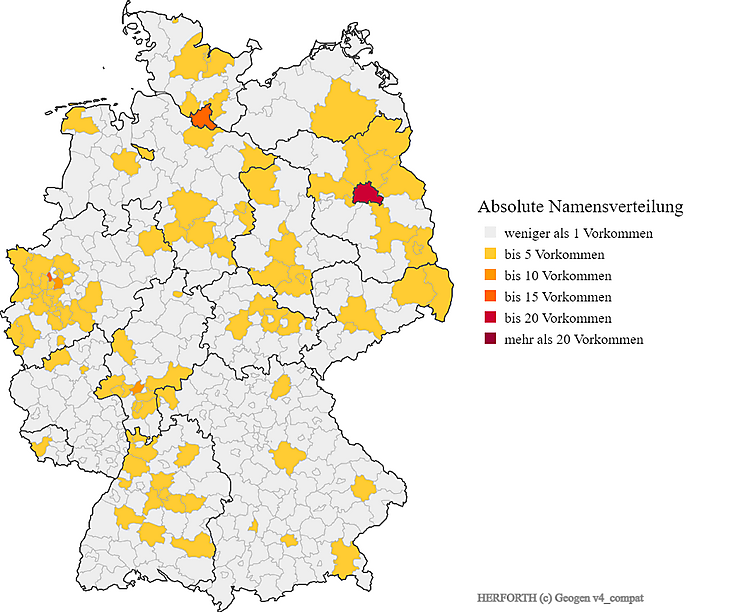 Karte Nachname Herforth Verteilung in Deutschland