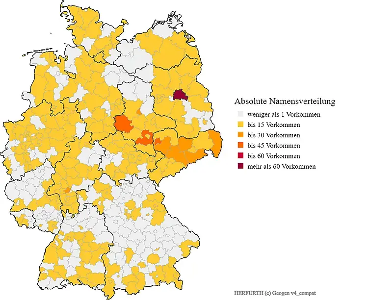 Nachname Herfurth Karte Verteilung in Deutschland