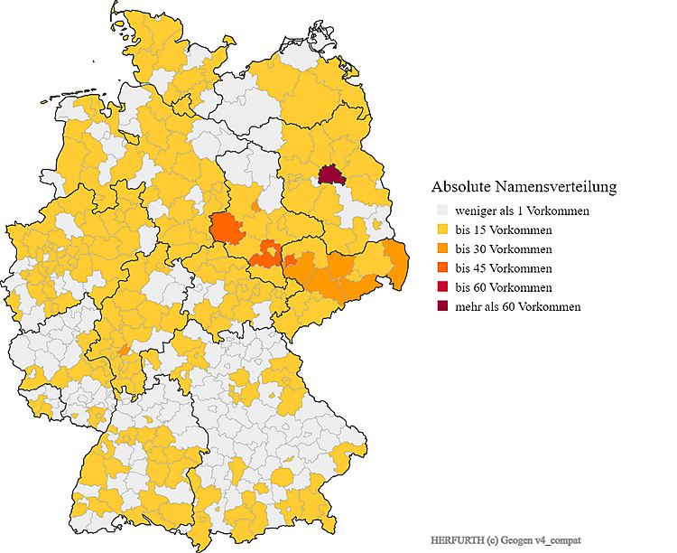 Nachname Herfurth Karte Verteilung in Deutschland