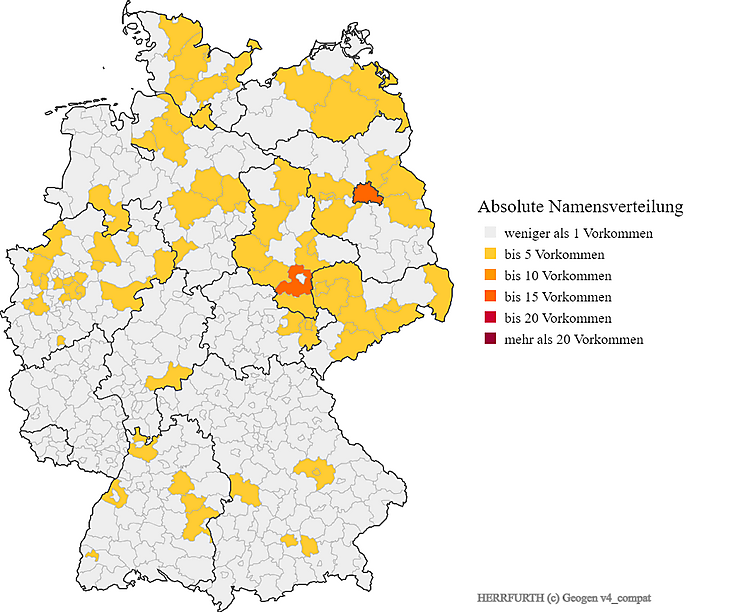 Karte Nachname Herrfurth Verteilung in Deutschland