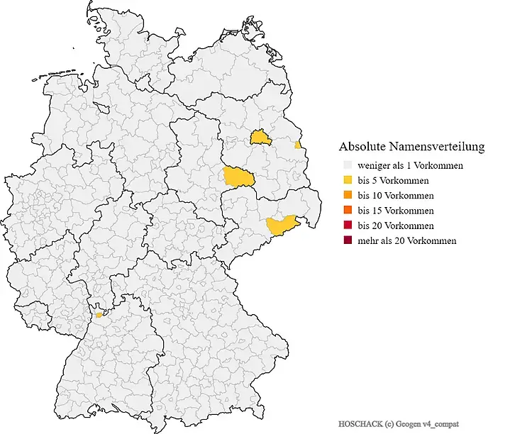 Karte Verteilung Hoschack in Deutschland