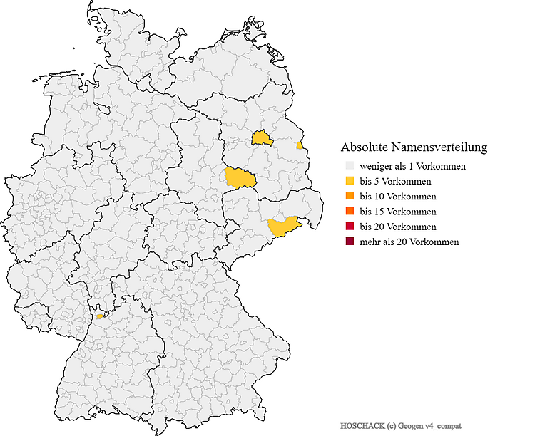 Karte Verteilung Hoschack in Deutschland