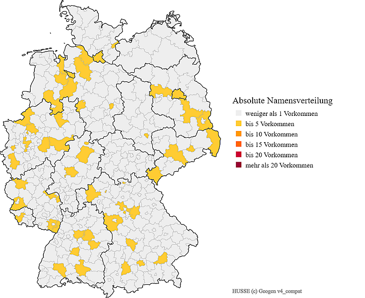 Nachname Husse Karte Verteilung in Deutschland
