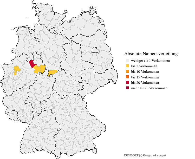 Karte Verteilung Isenbort in Deutschland