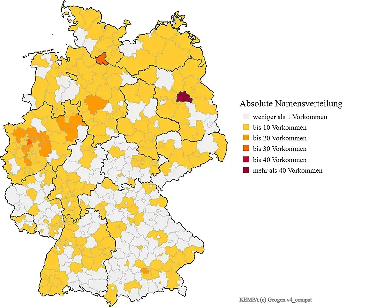 Nachname Kempa Karte Verteilung in Deutschland