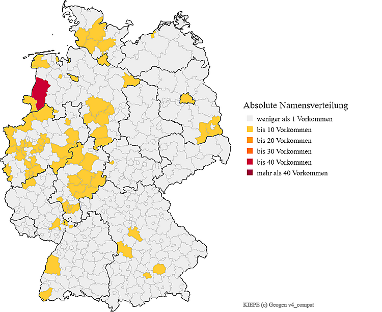 Nachname Kiepe Karte Verteilung in Deutschland