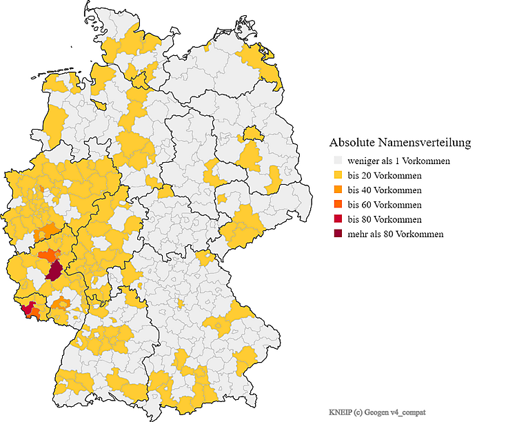 Karte Verteilung Kneip in Deutschland