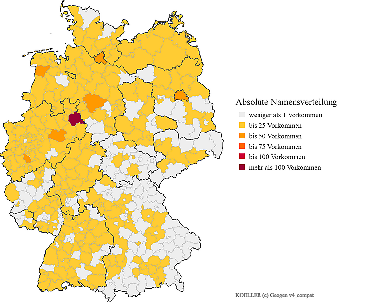 Nachname Köller Verteilung in Deutschland