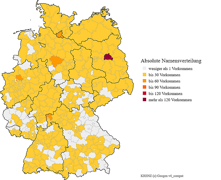Nachname Krenz Verteilung Deutschland Karte
