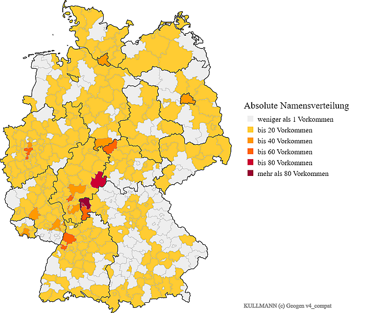 Karte Verteilung Kullmann in Deutschland