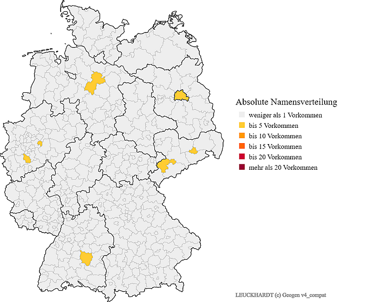Nachname Leuckhardt Karte Verteilung in Deutschland